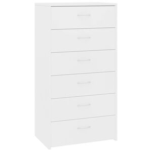vidaXL Př&iacute;born&iacute;k se 6 z&aacute;suvkami b&iacute;l&yacute; 50 x 34 x 96 cm kompozitn&iacute; dřevo