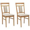 vidaXL J&iacute;deln&iacute; židle 2 pcs Přirozen&aacute; a světl&aacute; Masivn&iacute; gumov&eacute; dřevo