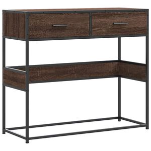vidaXL Konzolov&yacute; stolek hněd&yacute; dub 90x35x80 cm kompozitn&iacute; dřevo