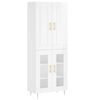 vidaXL Skř&iacute;ň highboard leskl&aacute; b&iacute;l&aacute; 69,5 x 34 x 180 cm kompozitn&iacute; dřevo