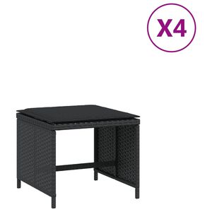 vidaXL Zahradn&iacute; stoličky s podu&scaron;kami 4 ks čern&eacute; 40x40x35 cm polyratan