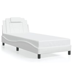 vidaXL R&aacute;m postele Viana bez matrace b&iacute;l&yacute; 80 x 200 cm uměl&aacute; kůže