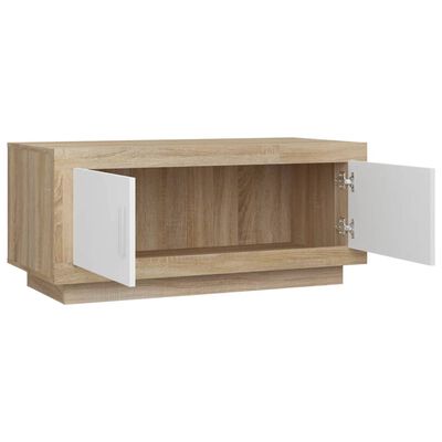 vidaXL Konferenční stolek bílý dub sonoma 102x50x45cm kompozitní dřevo