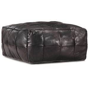 vidaXL Sedac&iacute; puf čern&yacute; 60 x 60 x 30 cm prav&aacute; koz&iacute; kůže