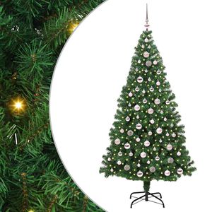vidaXL Uměl&yacute; v&aacute;nočn&iacute; stromeček Zelen&aacute; 210 cm PVC, ocel a plast