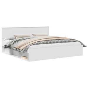 vidaXL R&aacute;m postele s čelo B&iacute;l&aacute; 200 x 200 cm Masivn&iacute; borov&eacute; dřevo