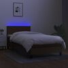 vidaXL Box spring postel s matrac&iacute; a LED tmavě hněd&aacute; 90x190 cm textil