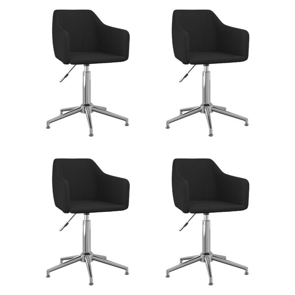 vidaXL Otočn&eacute; j&iacute;deln&iacute; židle 4 ks čern&eacute; textil