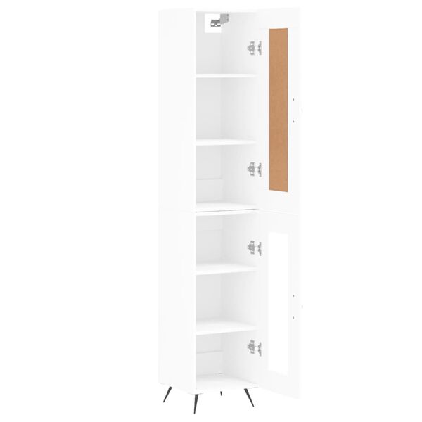 vidaXL Skř&iacute;ň highboard b&iacute;l&aacute; 34,5 x 34 x 180 cm kompozitn&iacute; dřevo
