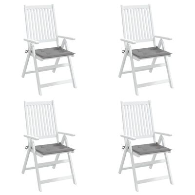 vidaXL Podušky na zahradní židli 4 ks šedé 40 x 40 x 3 cm látka oxford