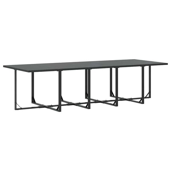 vidaXL Zahradn&iacute; j&iacute;deln&iacute; souprava 11 pcs Čern&aacute; Ocel