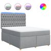vidaXL Box spring postel s matrac&iacute; světle &scaron;ed&aacute; 160 x 200 cm textil