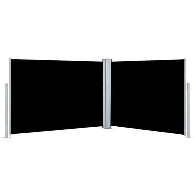 vidaXL Zatahovací boční markýza / zástěna černá 120 x 1000 cm