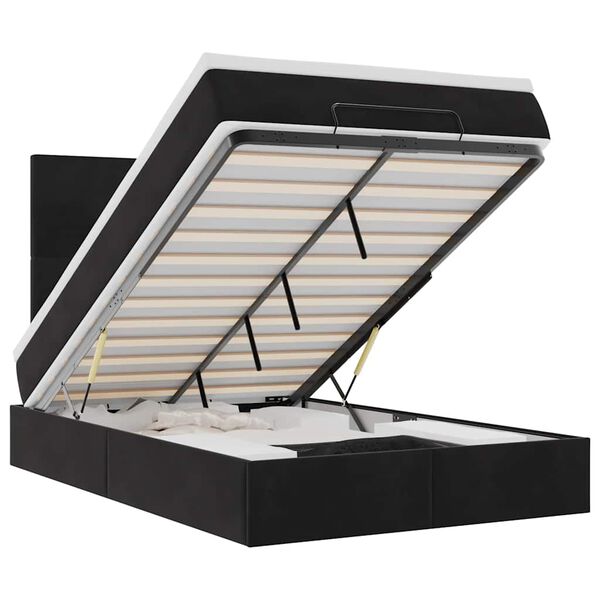 vidaXL Osmansk&yacute; r&aacute;m postele s matracemi čern&aacute; 120x190 cm samet