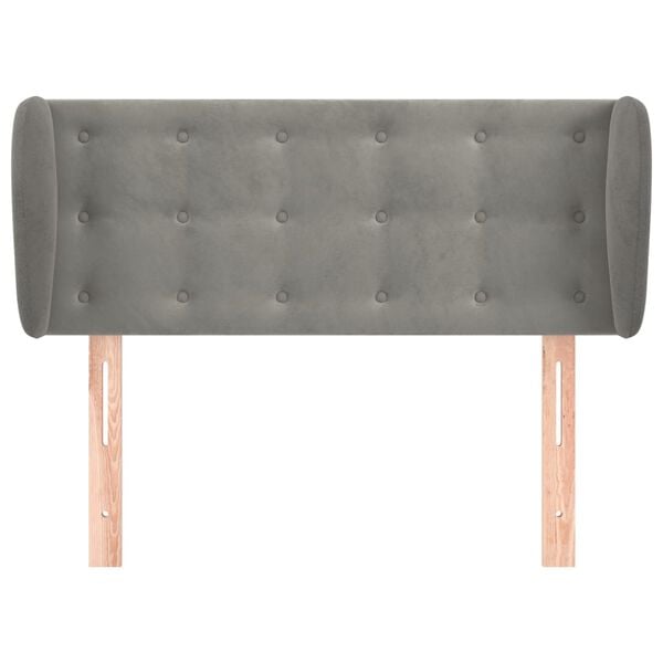 vidaXL Čelo postele typu ušák světle šedé 83x23x78/88 cm samet