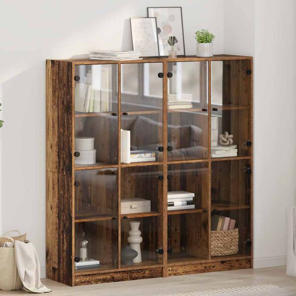 vidaXL Vysok&yacute; bufet 2 pcs Star&eacute; dřevo 68 x 37 x 142 cm