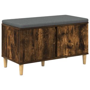 vidaXL Chodbičkov&aacute; lavice s pol&scaron;t&aacute;řem Uzen&yacute; Dub 80 x 38 x 46 cm