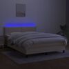vidaXL Box spring postel s matrac&iacute; a LED kr&eacute;mov&aacute; 140x190 cm textil