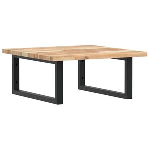 vidaXL Deska pod umyvadlo nástěnná ocel a masivní akáciové dřevo