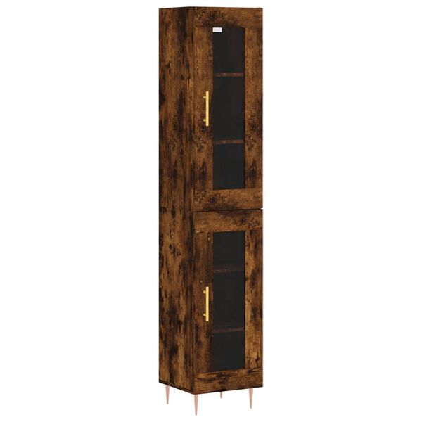 vidaXL Skř&iacute;ň highboard kouřov&yacute; dub 34,5 x 34 x 180 cm kompozitn&iacute; dřevo