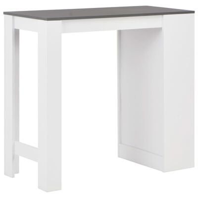 280216 vidaXL Bar Table with Shelf White 110x50x103 cm