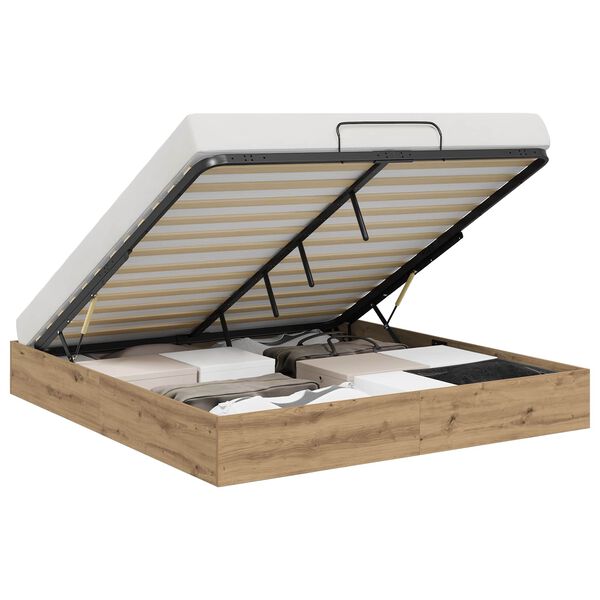 vidaXL Ottoman postel Uměleck&yacute; dub 203 x 160 x 25 cm Dřevěn&yacute; materi&aacute;l