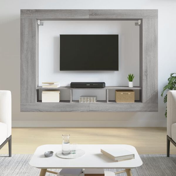 vidaXL TV skř&iacute;ňka &scaron;ed&aacute; sonoma 152 x 22 x 113 cm kompozitn&iacute; dřevo
