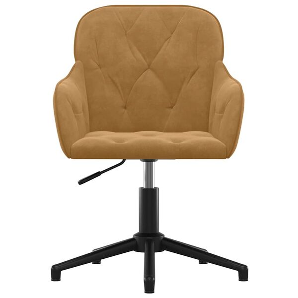 vidaXL Otočná kancelářská židle hnědá samet