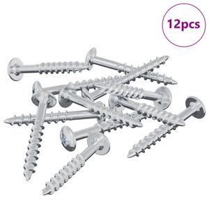 vidaXL &Scaron;roub 12 pcs Stř&iacute;brn&aacute; 9,8 x 35 mm Železo