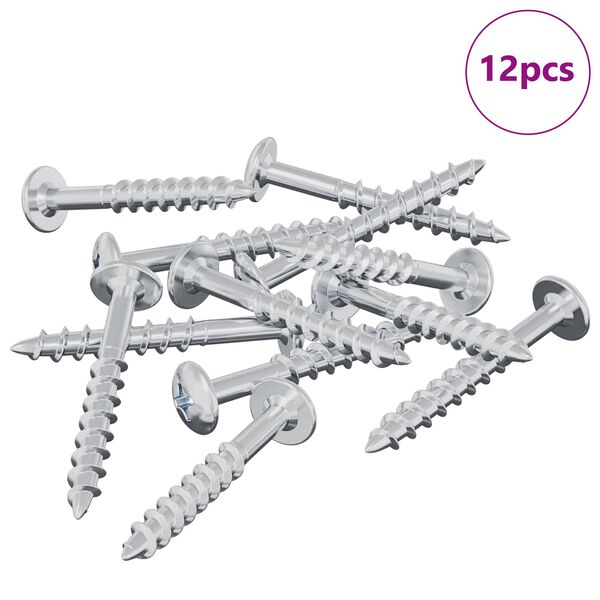 vidaXL &Scaron;roub 12 pcs Stř&iacute;brn&aacute; 9,8 x 35 mm Železo