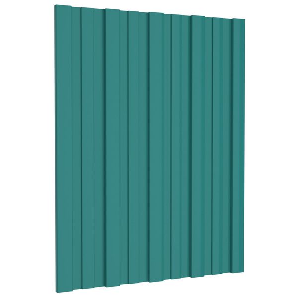 vidaXL Stře&scaron;n&iacute; panel 12 pcs Zelen&aacute; 60 x 45 cm Pozinkovan&aacute; ocel