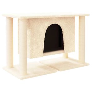 vidaXL &Scaron;krabadlo pro kočky se sisalov&yacute;mi sloupky kr&eacute;mov&eacute; 50 cm