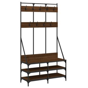 vidaXL Stojan na oblečen&iacute; s prostorem pro obuv hněd&yacute; dub 100x40x184 cm