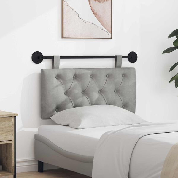 vidaXL Z&aacute;věsn&aacute; čeln&iacute; deska N&aacute;stěnn&yacute; Světle &scaron;ed&aacute; 100 x 55 x 7 cm samet