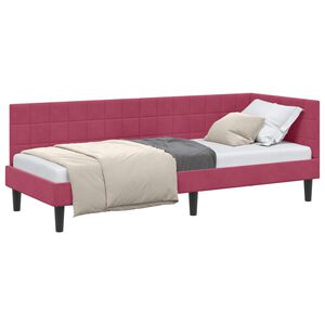 vidaXL Rohov&yacute; r&aacute;m postele V&iacute;no Červen&eacute; 80 x 200 cm samet
