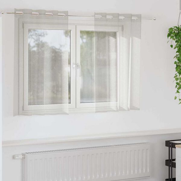 vidaXL Voile Záclona se záclonami 2 pcs Krémová 140 x 140 cm Polyester