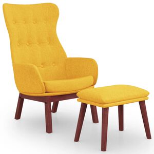 vidaXL Relaxačn&iacute; křeslo s podnožkou hořčicově žlut&eacute; textil