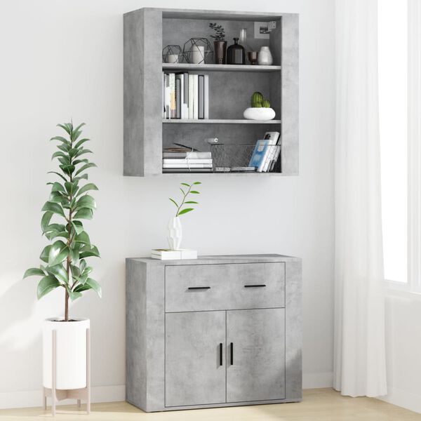 vidaXL Skř&iacute;ň highboard betonově &scaron;ed&aacute; kompozitn&iacute; dřevo