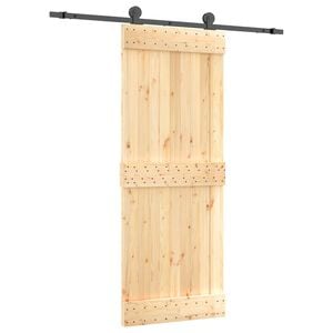 vidaXL Posuvn&eacute; dveře Přirozen&aacute; a čern&aacute; 80 x 210 cm