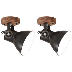 vidaXL Industri&aacute;ln&iacute; n&aacute;stěnn&eacute;/stropn&iacute; lampy 2 ks čern&eacute; 20 x 25 cm E27