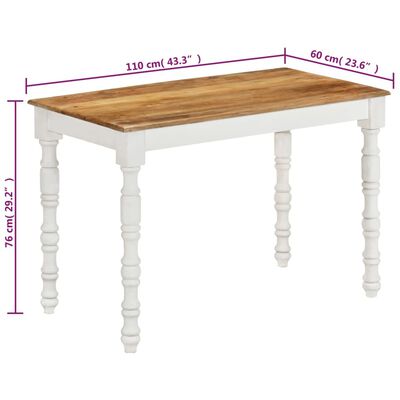 vidaXL Jídelní stůl 110 x 60 x 75 cm masivní mangovníkové dřevo