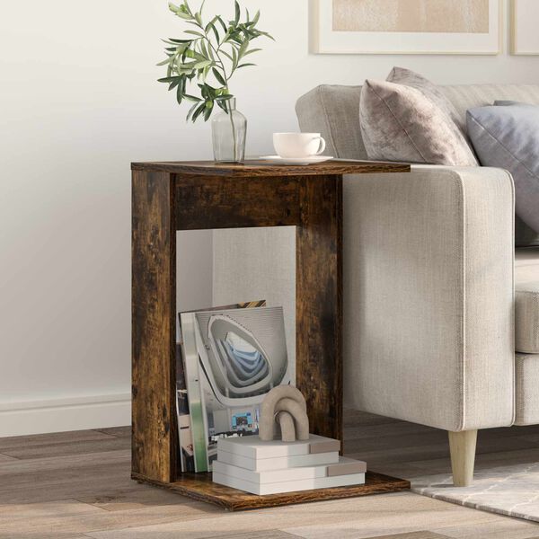 vidaXL Bočn&iacute; stůl Kouřov&yacute; dub 40 x 38 x 62,5 cm kompozitn&iacute; dřevo