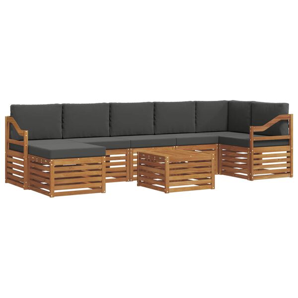 vidaXL Rohov&aacute; sofa sada s pol&scaron;t&aacute;řem 8 pcs Přirozen&aacute; a Anthracitov&aacute;