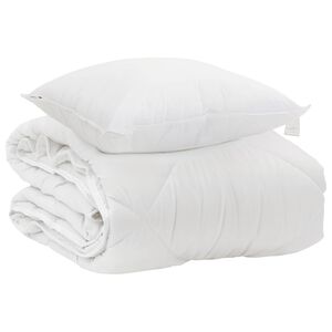 vidaXL Celoročn&iacute; peřina s pol&scaron;t&aacute;řem 2 pcs B&iacute;l&aacute; Mikrovl&aacute;kno