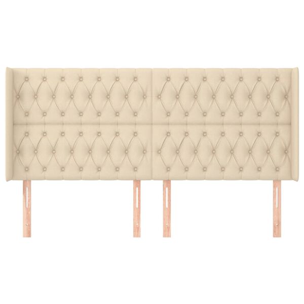 vidaXL Čelo postele typu u&scaron;&aacute;k kr&eacute;mov&eacute; 203x16x118/128 cm textil