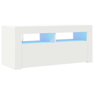 vidaXL TV skř&iacute;ňka s LED osvětlen&iacute;m b&iacute;l&aacute; 90 x 35 x 40 cm