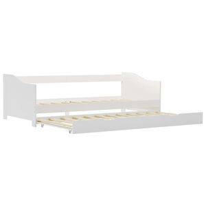 vidaXL R&aacute;m vysouvac&iacute; postele/pohovky b&iacute;l&yacute; borov&eacute; dřevo 90 x 200 cm