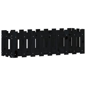 vidaXL Vyv&yacute;&scaron;en&yacute; z&aacute;hon plotov&yacute; design čern&yacute; 100x30x30 cm masiv borovice