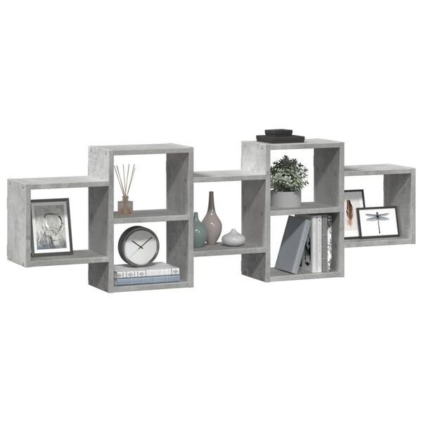 vidaXL Nástěnná police betonově šedá 129 x 18 x 42 cm kompozitní dřevo