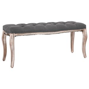 vidaXL Lavice se lněn&yacute;m čalouněn&iacute;m 110 x 38 x 48 cm tmavě &scaron;ed&aacute;